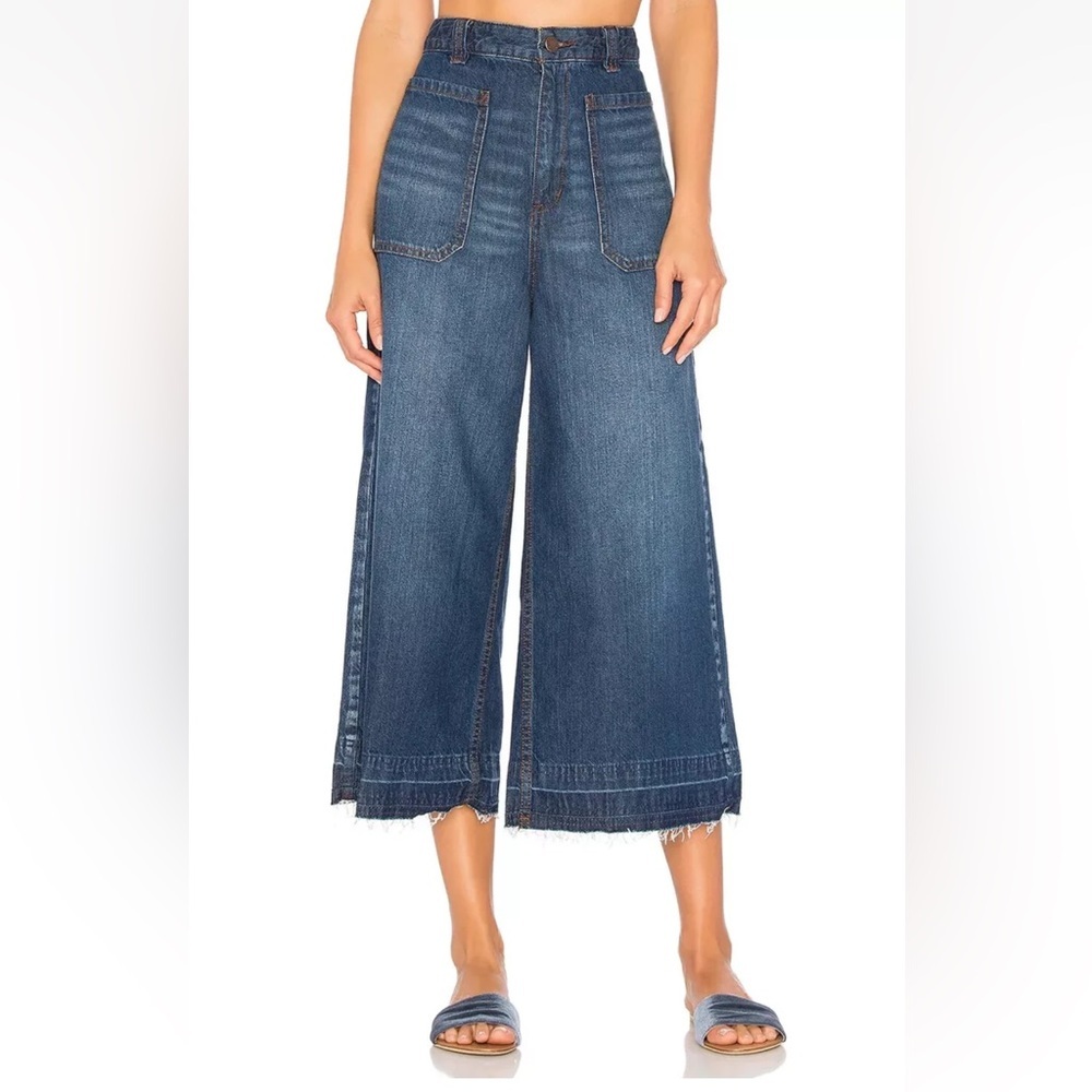 (W2) Free People Dawn To Dusk Women's High Rise Flare Jeans Blue High Rise